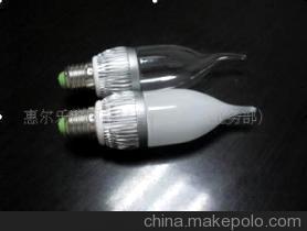 【供应LED照明灯具大功率蜡烛灯 3W 透明 乳白罩 专业制造】价格,厂家,图片,LED蜡烛灯,深圳市惠尔乐照明器材-